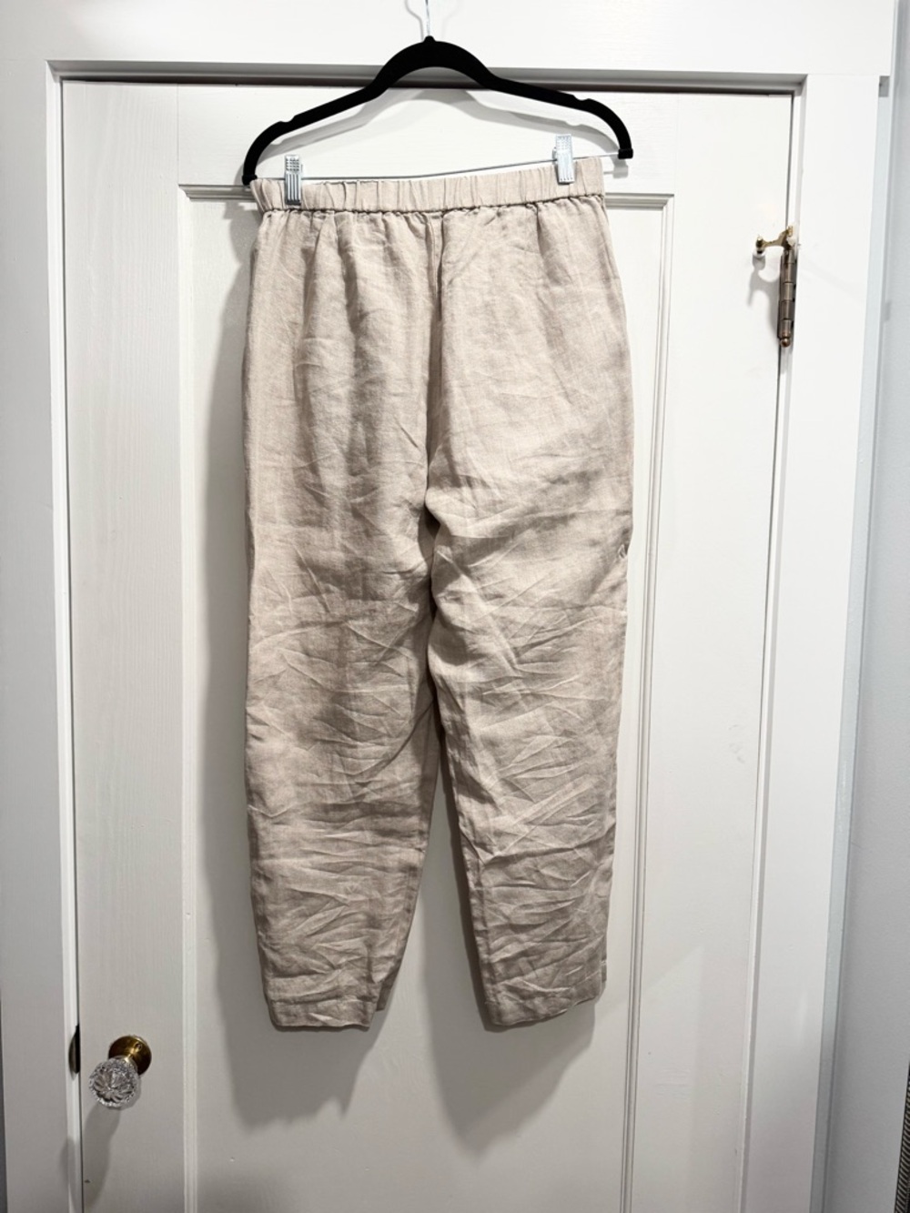 Eileen Fisher Organic Linen Pull On Tapered Pants PETITE Medium Natural Summer - Picture 6 of 14